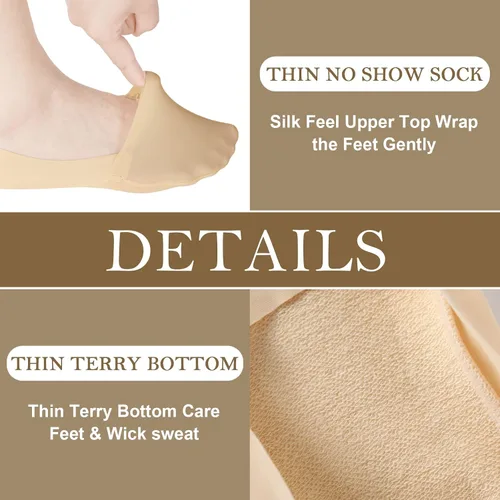 Miniatura 4 de 10 Pairs No Show Socks Women Men Low Cut Liner Socks Ice Silk Socks Nonslip Liner Socks Invisible Socks Thin Socks
