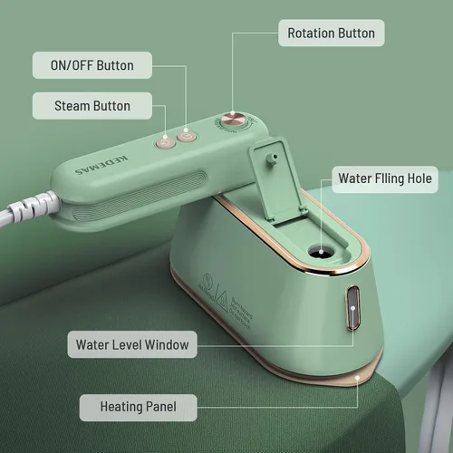 Miniatura 5 de Plancha para ropa, mini plancha portátil de viaje, 2 niveles de vapor/planchado en seco/plegable/vaporizadores de ropa de 1100 W (solo para 120 V)