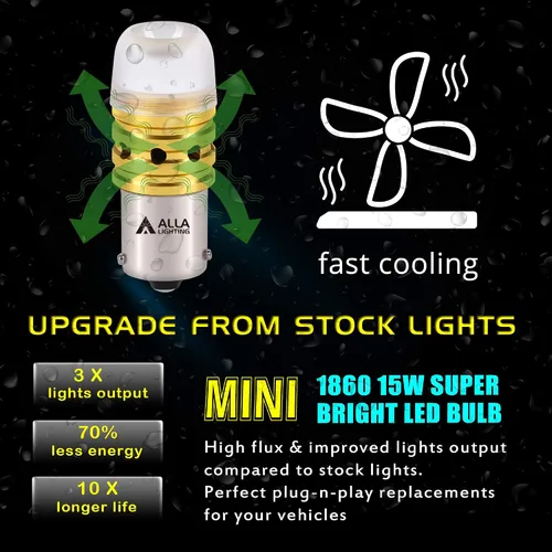 Miniatura 5 de Alla Lighting BA15S 7506 1156 Bombillas LED Xtreme súper brillantes 3497 2396 93 1003 199 1159 1141 P21W 87 7527 1093 1073, señal/cola de freno