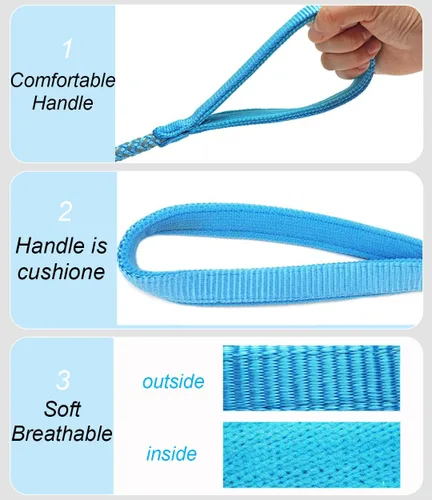 Miniatura 4 de Correa reflectante para perro de 6 pies + collar reflectante para perro