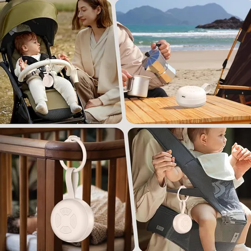 Miniatura 6 de Máquina de sonido portátil para bebé, ruido blanco, 12 sonidos relajantes, cancelación de ruido para viajes, oficina, guardería, baby shower, regalo