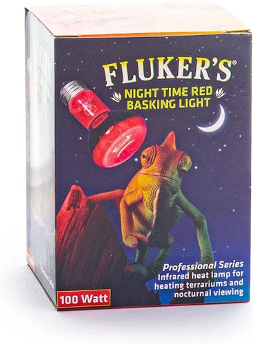 Miniatura 2 de Fluker's Foco rojo de la noche que toma el sol, lámpara infrarroja del calor para los reptiles, 100 vatios