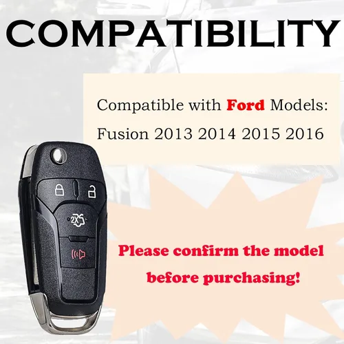 Miniatura 2 de SUPALAND Llavero de repuesto con llave plegable compatible con Ford Fusion 2013 2014 2015 2016 entrada sin llave control remoto N5F-A08TAA 164-R7986
