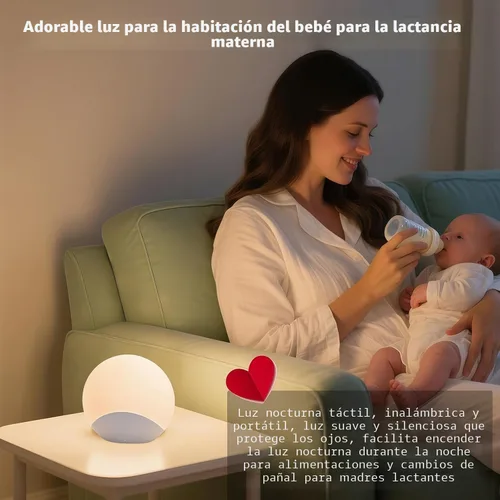 Miniatura 6 de IYT Luz nocturna para bebé, luz de huevo para niños, lámpara de noche táctil de atenuación continua, 7 colores regulables, lámpara táctil