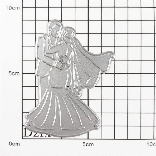 Miniatura 3 de DzIxY Hermosos vestidos de novia para novios, troqueles de corte de metal para hacer tarjetas, papel de relieve, troquelados, plantillas de máquina