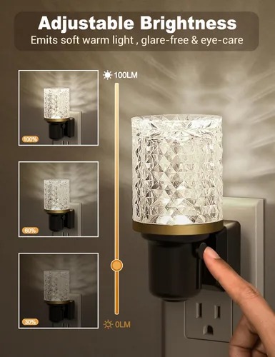 Miniatura 2 de JandCase Luz de Noche LED, Luces Nocturnas Regulables Enchufables en la Pared, Luz Nocturna Moderna con Sensor de Luz Automático de Encender/Apagar