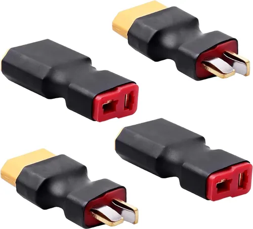 Youme 4 piezas macho Deans T a hembra Tracxas conector sin cables adaptador enchufe compatible con Traxxass RC Car Truck Boat NiMH Lipo cargador de