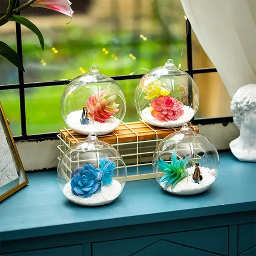 Miniatura 5 de Colgante de cristal terrario globo luz titular de vela hogar suculentas florero suspensión