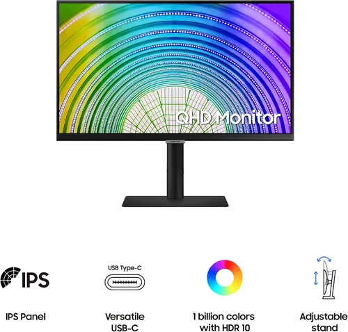 Miniatura 2 de Samsung Serie S60UA Monitor de computadora QHD 2540x1440 de 24 pulgadas, IPS 75 Hz HDR10 USB-C, DP Daisy Chain, HDMI, USB 3.0 Hub 3 años WRNTY