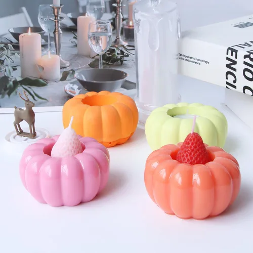 Miniatura 3 de Moldes de silicona para tarro de vela, moldes de hormigón de silicona de calabaza para hacer yeso epoxi UV, caja de almacenamiento de hormigón