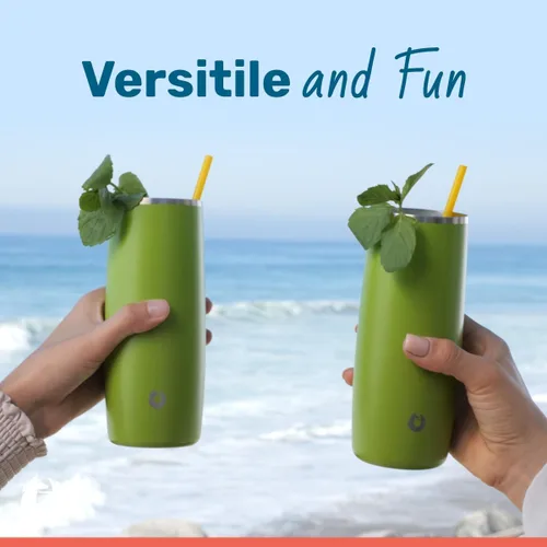 Miniatura 5 de SNOWFOX Vaso de cóctel de acero inoxidable con aislamiento al vacío de alta calidad, juego de 2, bebidas se mantienen frías y frías, vasos térmicos