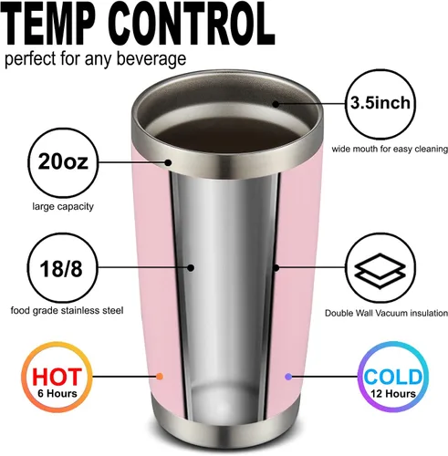 Miniatura 2 de COMOOO Taza de viaje de acero inoxidable de doble pared aislada al vacío de 20 onzas con tapa y pajita, taza de café aislada con recubrimiento