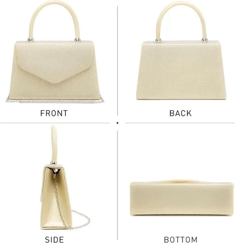 Miniatura 2 de Dasein Bolso de noche para mujer, embragues de fiesta, bolsos de boda, cóctel, baile de graduación, bolsos con purpurina esmerilada