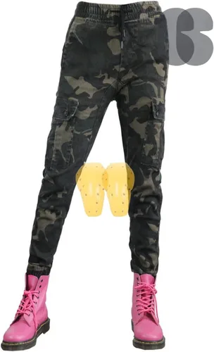 Miniatura 9 de Pantalones de motocicleta para mujer, leggings con relleno extraíble, detalles de bolsillo grande para aventura (color negro, talla: XXS)