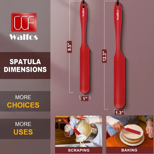 Miniatura 3 de Walfos Espátula de silicona para tarros – Espátulas de cocina de alta resistencia al calor (450 °F), espátulas de mantequilla de crema para tartas