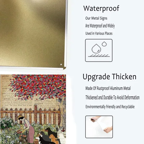 Miniatura 2 de Póster vintage con placa de hierro y pintura para pared, diseño de perros y gatos, diseño divertido y novedoso para bar, gato, papel higiénico, sala