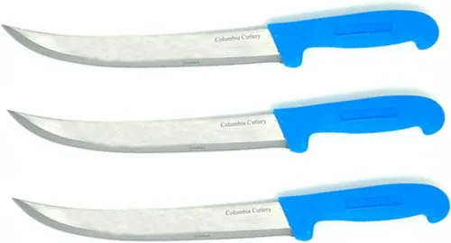 Columbia Cutlery - Cuchillo de carnicero de 8 pulgadas, color azul, para cortar y tallar (3 unidades)