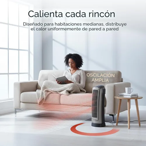 Miniatura 3 de Lasko Calentador de torre de cerámica digital oscilante para el hogar con termostato ajustable, temporizador y control remoto, 23 pulgadas, 1500 W