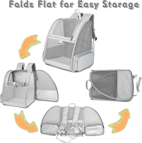 Miniatura 7 de Mochila transportadora para gatos, mochila grande para mascotas con varita de gatito, juguete de plumas para perros medianos y pequeños, gatos