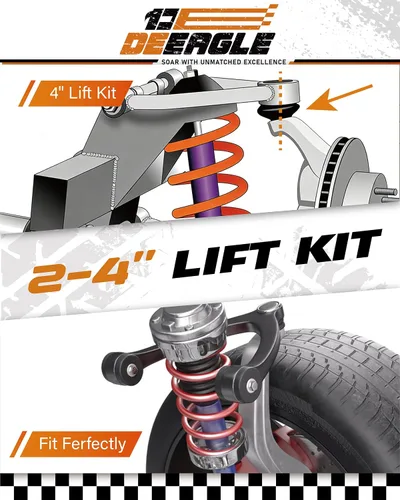 Miniatura 4 de DEEAGLE Brazos de control superiores F150 de 2-4 pulgadas, brazo de control delantero tubular para F150 2004-2020, UCA con rótula engrasable, brazo