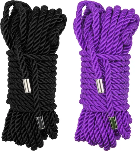 Miniatura 13 de Cuerda de seda suave, cuerda trenzada agradable a la piel (roja, 32 pies)