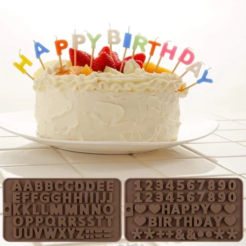 Miniatura 5 de Moldes de silicona para letras, moldes de silicona para números de chocolate, paquete de 2 moldes reutilizables y antiadherentes para decoración