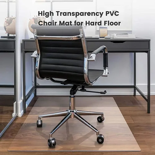 Miniatura 4 de Tapete para silla de PVC, de 46, 53, 72, 1.260 x 0.079 in de grosor, tapete para silla de oficina de PVC para alfombra o suelo de madera dura