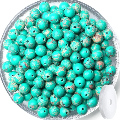 Miniatura 10 de QINJIEJIE 105 piezas de cuentas de piedra de 7 chakras de 8 mm, cuentas naturales redondas sueltas de gemas para pulseras, cuentas de cristal