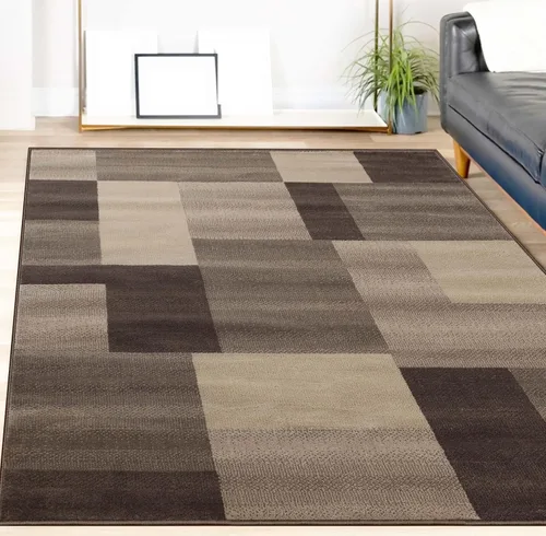 Miniatura 9 de Superior alfombra de área de la colección diseñador Clifton, 8 mm de altura de apilado, con respaldo de yute, diseño geométrico contemporáneo, Beige