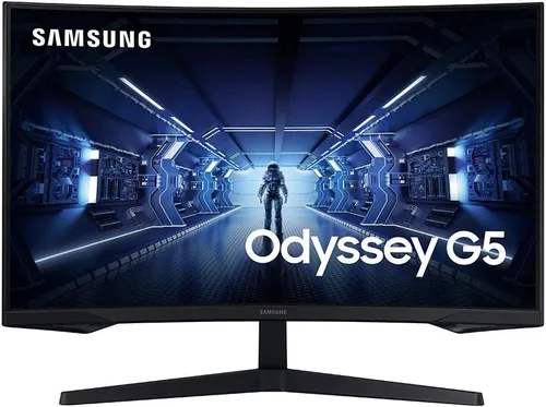 SAMSUNG - Monitor de juegos Odyssey G5 de 32 pulgadas, WQHD (2560 x 1440), 144Hz, curvado, 1ms, HDMI, puerto de pantalla, AMD FreeSync Premium,