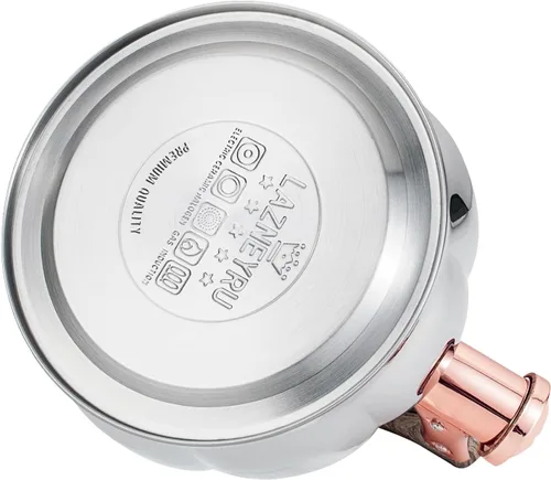 Miniatura 6 de Hervidor de té de acero inoxidable para estufa con mango ergonómico a prueba de calor y silbato de 2.5 cuartos