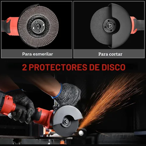 Miniatura 5 de AOBEN Amoladora angular inalámbrica de 4-1/2 pulgadas, herramienta de amoladora con batería de 21V, amoladoras eléctricas de potencia, motor sin
