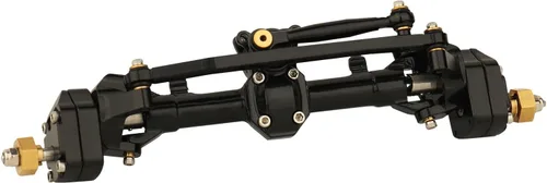 Miniatura 5 de Portal de aleación de aluminio Ejes delanteros y traseros con soporte servo para Axial AX24 1/24 RC 4WD Crawler Car Metal Upgrade Parts (negro)