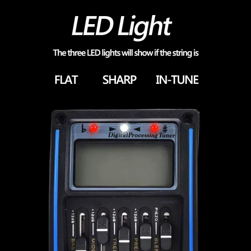 Miniatura 5 de Alomejor Preamplificador de guitarra acústica, ecualizador de 5 bandas con sintonizador digital LCD, preamplificador de estudio para músicos