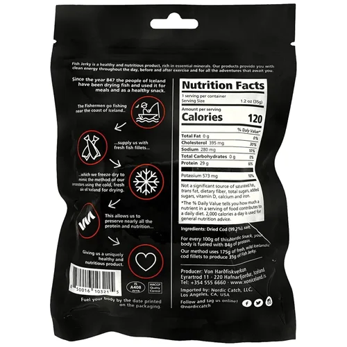 Miniatura 2 de Bocadillos de bacalao liofilizados (Hardfiskur) pescado capturado silvestre Snack nórdico saludable con alto contenido de proteínas
