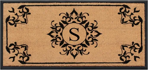 Miniatura 20 de A1HC - Tapete de puerta con monograma de fibra de coco natural para puerta delantera, 24 x 48, felpudo duradero tratado anti-desprendimiento