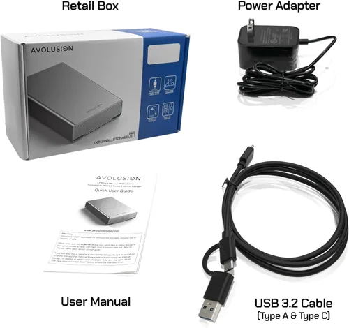 Miniatura 7 de Avolusion PRO-G1 - Disco duro externo USB 3.2 Gen 2 (10Gbps) USB-C de 10 TB con HUB USB para Windows/MacOS (gris)