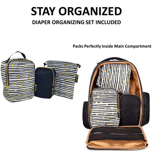 Miniatura 2 de El juego de mochila para pañales incluye correas de mochila, cambiador de bebé, pequeñas bolsas organizadoras y una correa para bolsa para tu