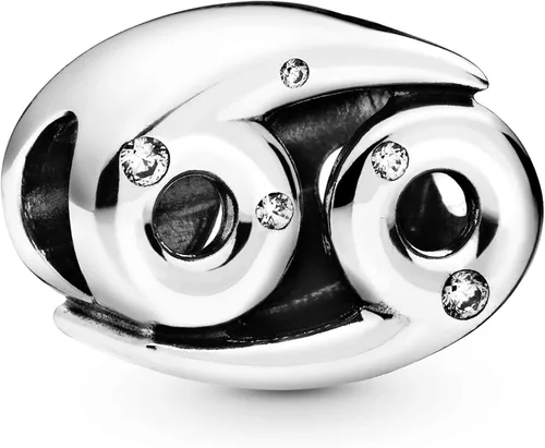 PANDORA Joyería brillante con circonita cúbica del zodiaco del cáncer en plata de ley Metal Circonita cúbica