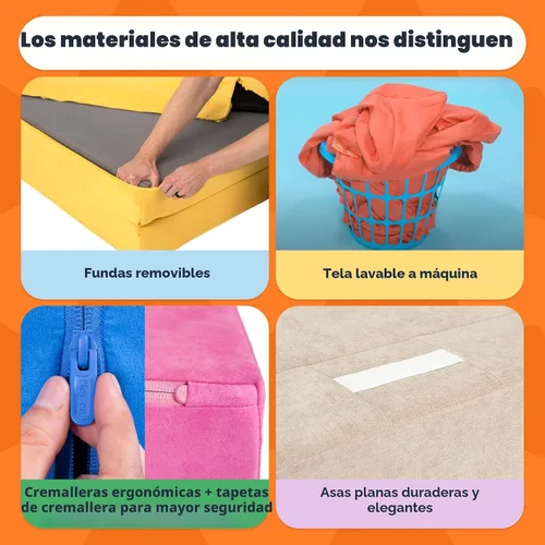 Miniatura 6 de Nugget - El sofá de juego original para niños - Sofá modular de espuma infantil para sala de juegos, imaginación y juego creativo de extremos Bambú