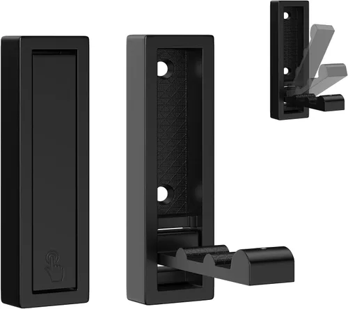 Ganchos de pared plegables cuadrados de alta resistencia, resistentes de aleación de zinc, ganchos plegables para colgar toallas, abrigos, Negro