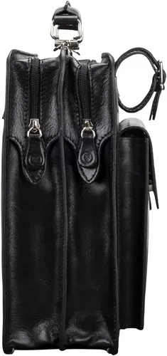 Miniatura 3 de Maxwell Scott - Mens Luxury Italian Leather Large Square Briefcase - Zip Closure - Handmade in Italy - The Alanzo