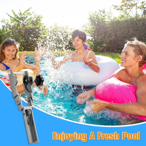 Miniatura 8 de Lounsweer 1 soporte para tableta de piscina para poste de piscina, flotador de tabletas de aleación de aluminio de acero inoxidable, herramienta