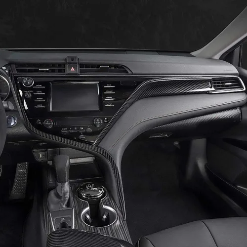 Miniatura 2 de Kadore - Molduras de tiras para la consola central delantera interior de carbono fibra para Toyota Camry 2018 2019 2020 2021 2022 2023 2024