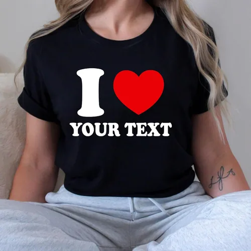 Miniatura 4 de LASFOUR Camiseta personalizada con texto en inglés "I Love My Girlfriend Boyfriend, I Love My Girl" con foto personalizada, camisas para parejas
