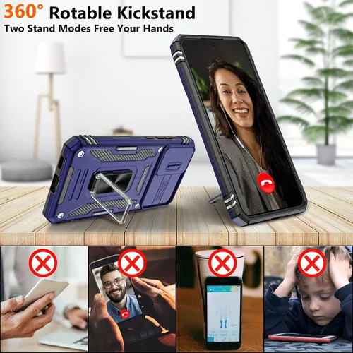 Miniatura 5 de Gritup para Samsung Galaxy S22 Funda con protectores de pantalla HD de 2 paquetes y cubierta deslizante para la cámara, protección contra caídas