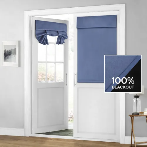 Miniatura 65 de HOMEIDEAS Cortinas 100% Opacas para Luces Laterales de Puerta Principal, Cubierta de Ventana de Puerta de Aula, Persianas de Privacidad