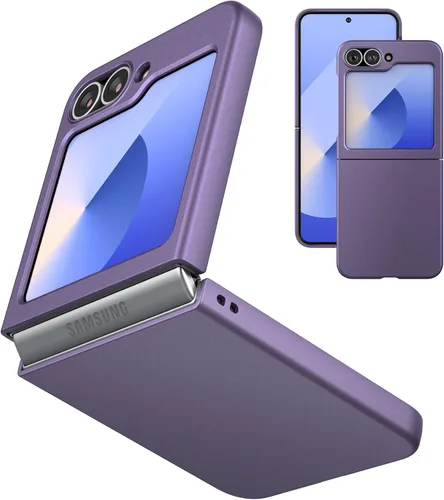 Miniatura 19 de Funda delgada para Galaxy Z Flip 5, parte trasera de policarbonato duro, sensación esmerilada, soporte de carga inalámbrica, ligera, a prueba