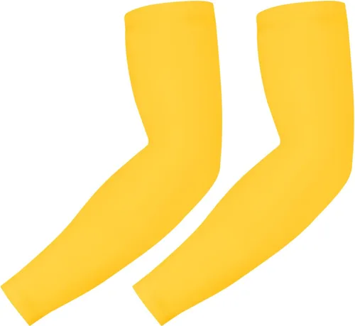 Miniatura 2 de HDE Mangas de compresión de brazo para niños, manga de tiro de baloncesto, deportes juveniles, protección solar, fútbol, béisbol, 1 par Amarillo