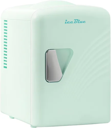 Iceblue Mini nevera retro de 4 litros/6 latas, mini refrigerador para el cuidado de la piel, enchufe de CA y cargador de coche de 12 V, mini Verde